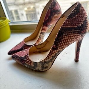 Snakeskin Patterned Heels Pumps